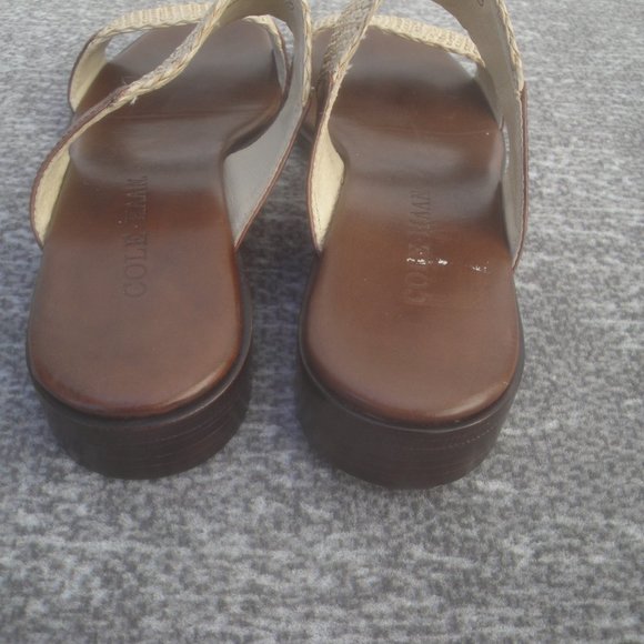 SOLD Cole Haan Sandals with two horizontal jute like straps size 8B - Picture 7 of 8